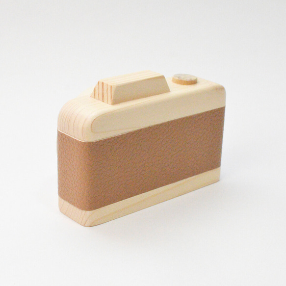 ベージュとオフホワイトのスタイリッシュなカメラ型フォトフレーム 7枚目の画像