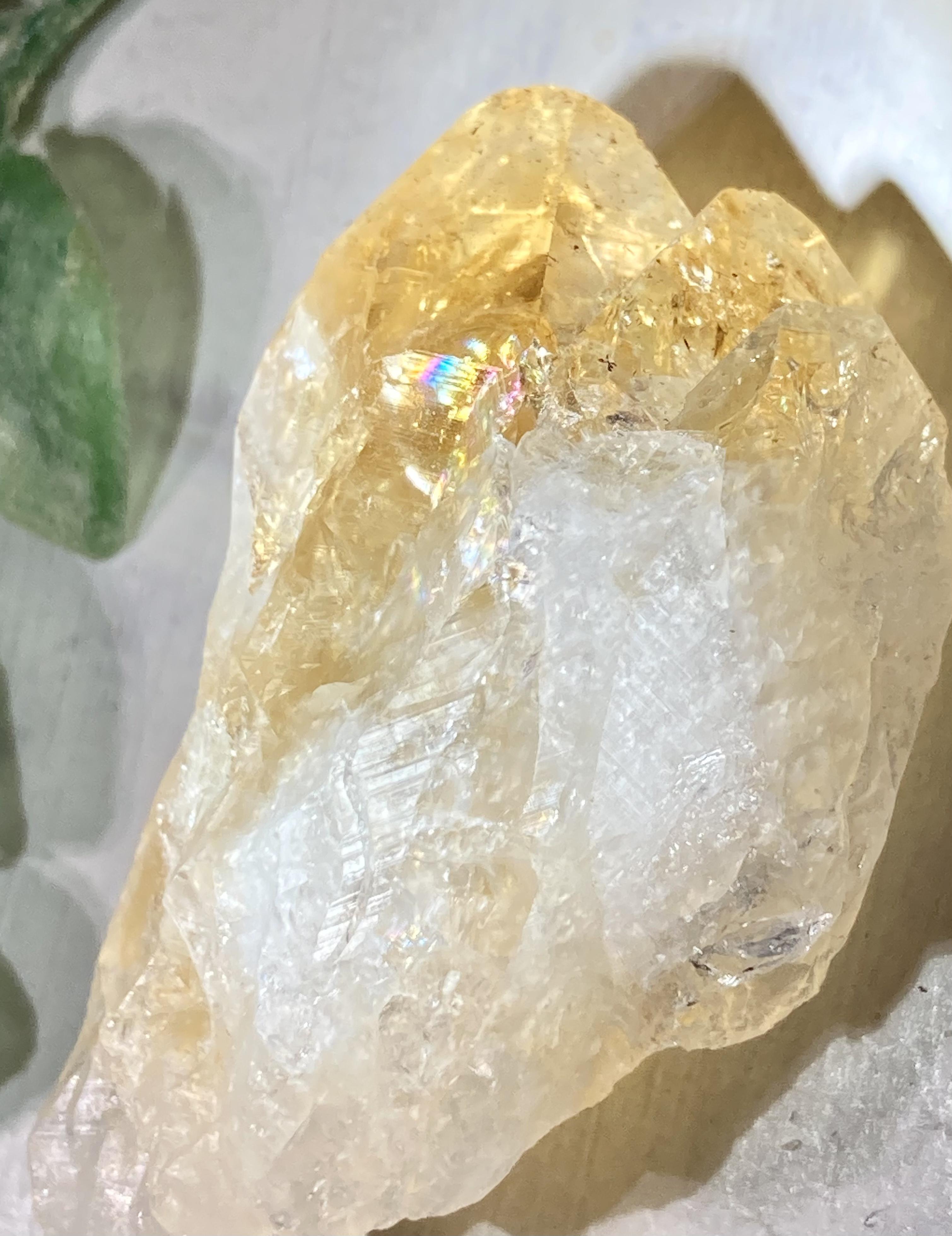 【恋愛・ビジネス運】レインボー　シトリンクォーツ　ポイント　原石