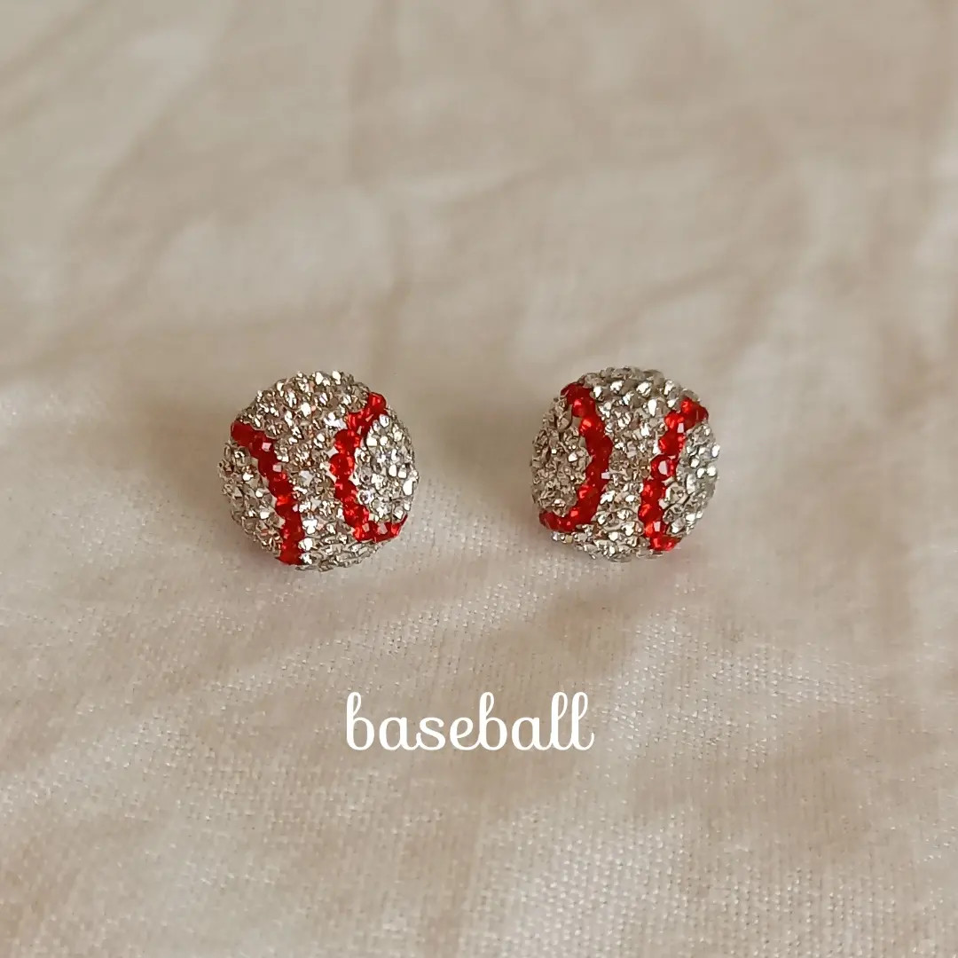 野球ボールスタッドピアス