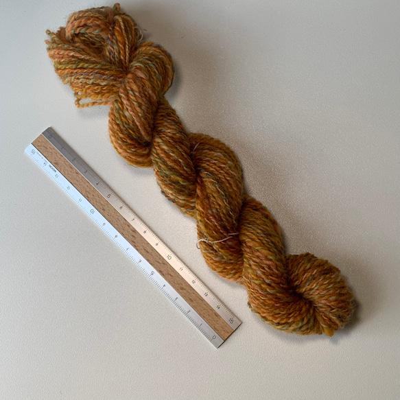 手洗い手染め手紡ぎ毛糸　【ペレンデール】（2023030201) 3枚目の画像