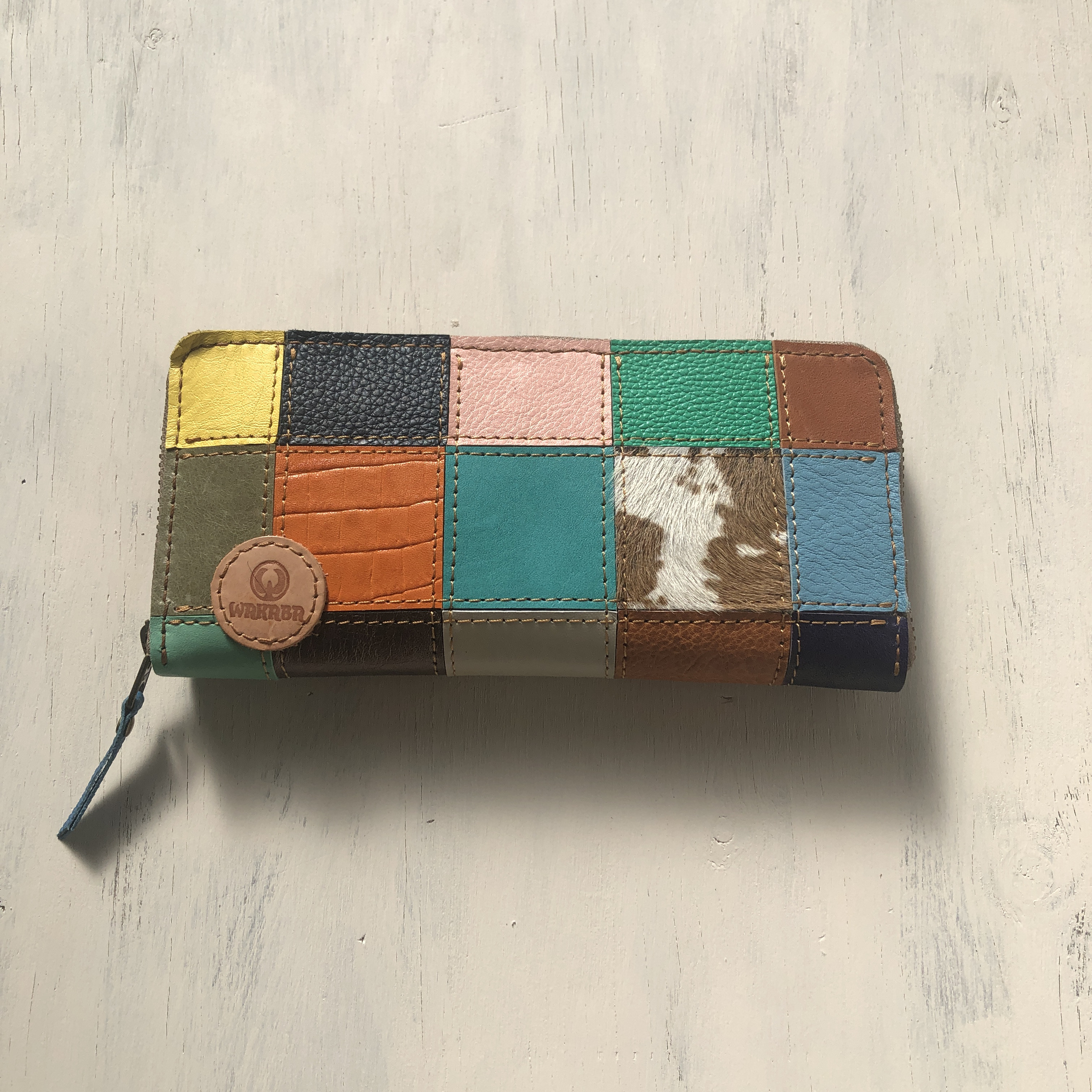 レザーパッチワークハラコ 長財布☆