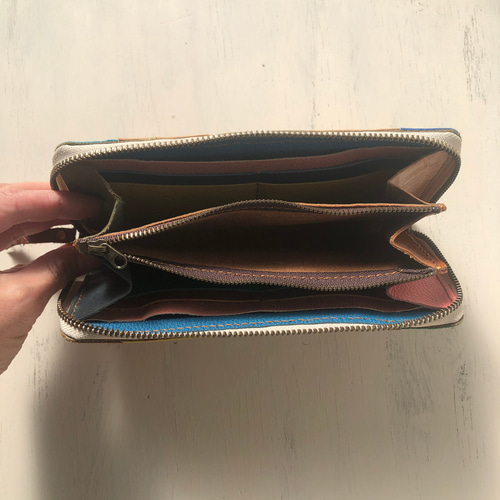 レザーパッチワークハラコ 長財布☆ 長財布 wakaba 通販 15483950