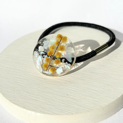 レジンヘアゴム 勿忘草　ミモザ　スクエア　バイカラー レジンヘアゴム 勿忘草 ミモザ スクエア バイカラー