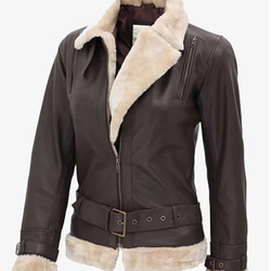 羊革・人工毛皮の羊革ジャケット Sheep Leather Jacket with Synthetic Fur 2枚目の画像
