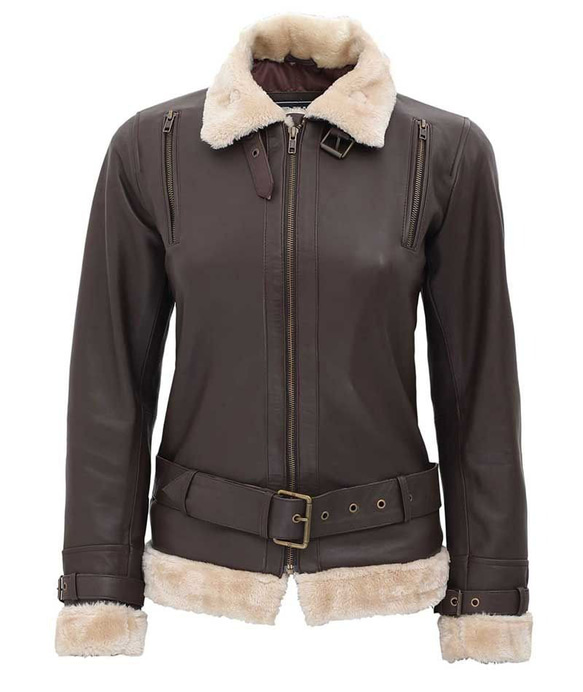 羊革・人工毛皮の羊革ジャケット Sheep Leather Jacket with Synthetic Fur 1枚目の画像