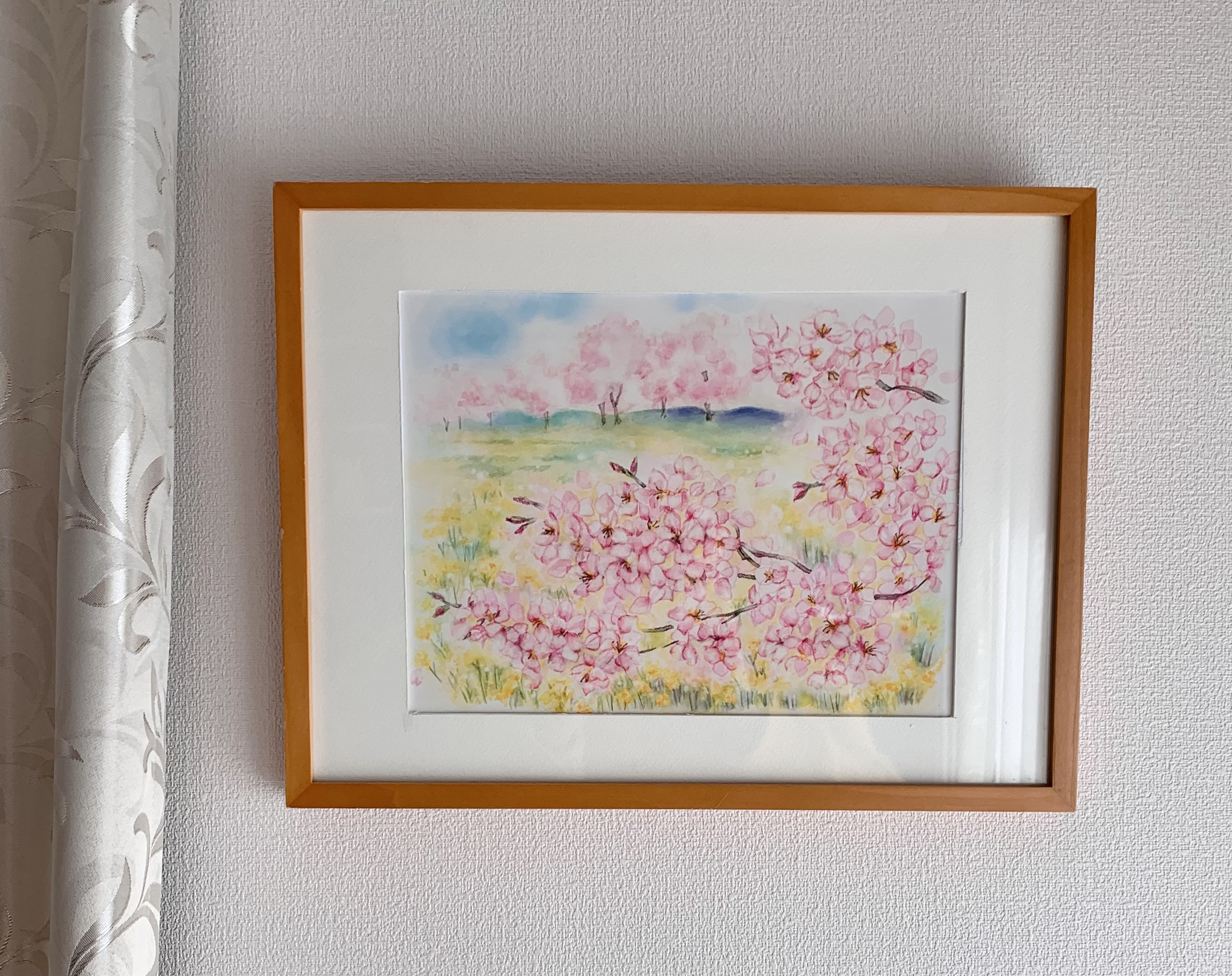 現代アート「権現堂公園の桜と菜の花」（3D painting） 権現堂堤の桜と菜の花[01072031933]の写真・イラスト素材