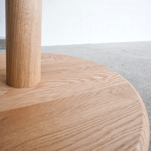 オーク無垢/無垢1本脚/丸テーブル/ダイニングテーブル/直径100cm/直径