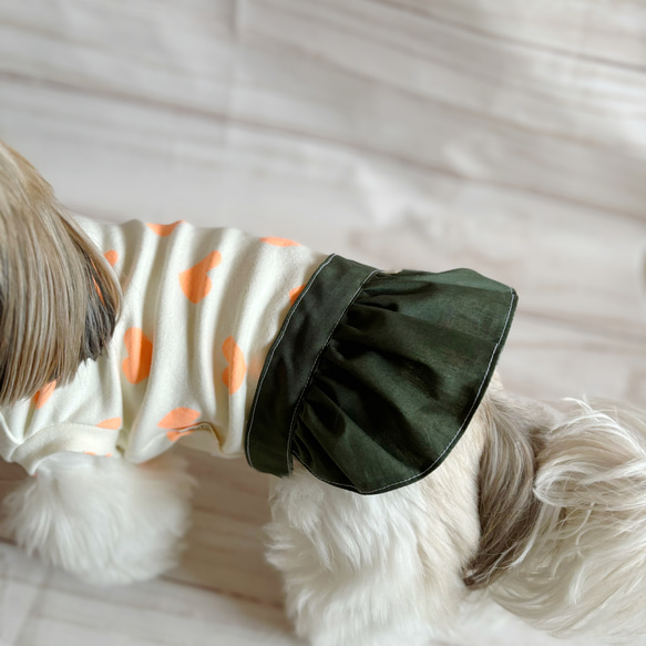 ミリタリースカート <カーキ> マナーパンツ サニタリーパンツ 犬服 ペット服 わんこ服 犬スカート 6枚目の画像