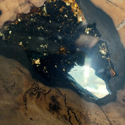 完売　レジン　サイドテーブル　ティーテーブル　黒柿　無垢材 8枚目の画像