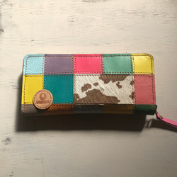 レザーパッチワーク 長財布☆ 長財布 wakaba 通販 8552110