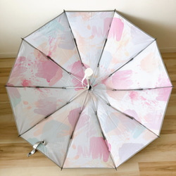 日傘 雨傘 折りたたみ傘 逆さ傘 晴雨兼用 ワンタッチ自動開閉 UVカット 花柄 グラデーション B6 3枚目の画像