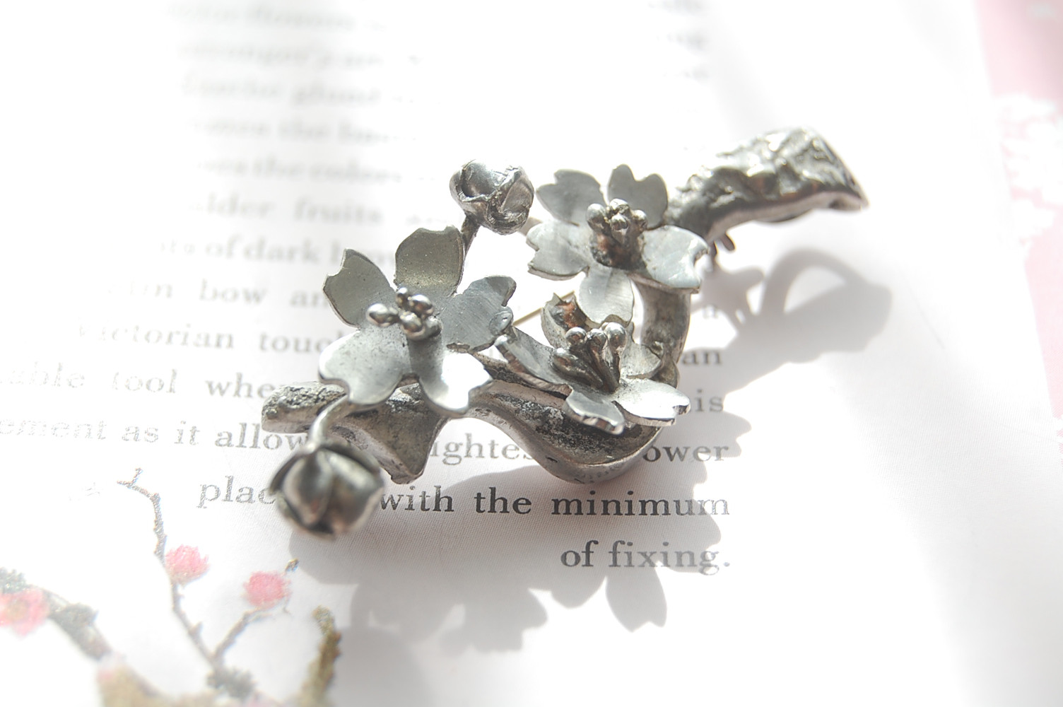 桜・さくらの花ブローチ兼ペンダント［silver950］