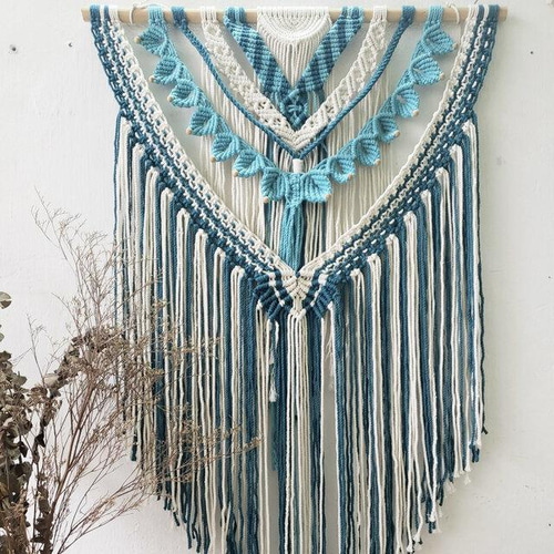 特大サイズ　マクラメタペストリー 大きめサイズ マクラメタペストリー ハンドメイド 60cm