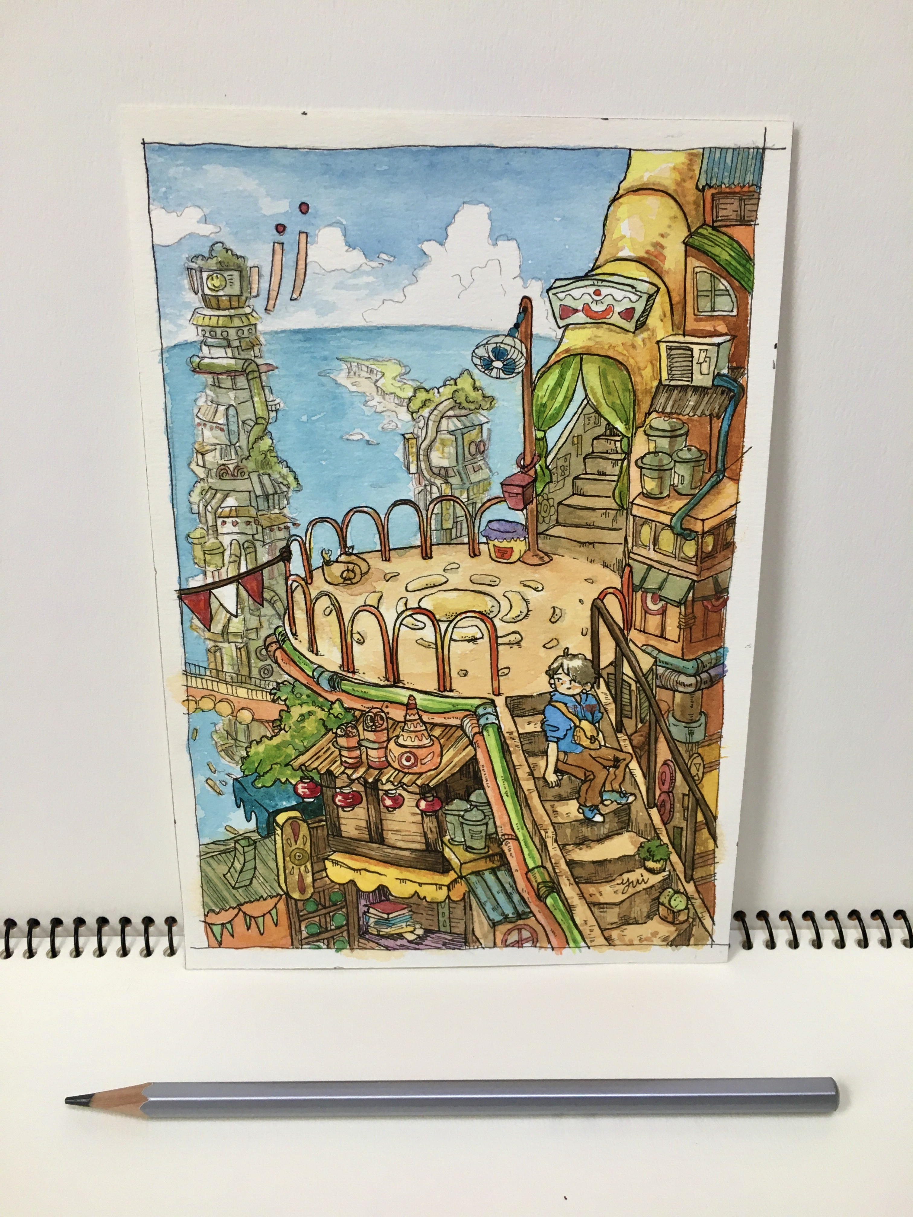 ハンドペイント　風景画