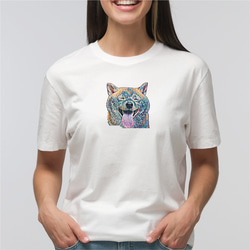 柴犬 黒柴 Tシャツ 秋田犬 イラスト 写真 印刷 【名入れOK】 プリント tシャツ かわいい2 3枚目の画像