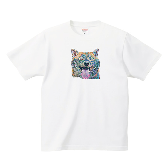 柴犬 黒柴 Tシャツ 秋田犬 イラスト 写真 印刷 【名入れOK】 プリント tシャツ かわいい2 2枚目の画像