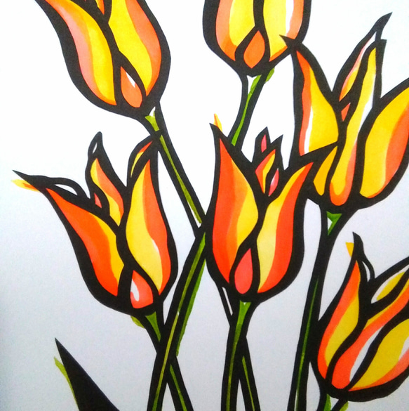 【切り絵】原画　A5サイズ　tulip4 2枚目の画像