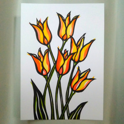 【切り絵】原画　A5サイズ　tulip4 1枚目の画像