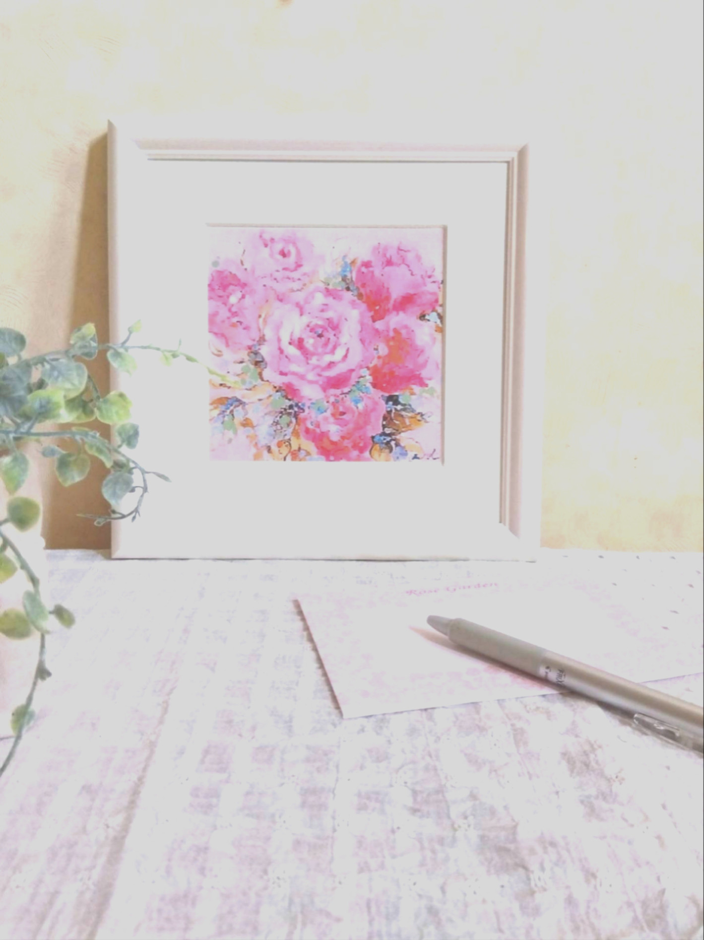 Amazon.co.jp: 豪華な花のポスター ピンクのバラ キャンバス絵画