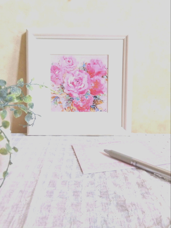 イタリア製　額絵　ピンクの薔薇 Amazon.co.jp: イタリア製 薔薇 Rose 額絵 アンティーク調 絵画