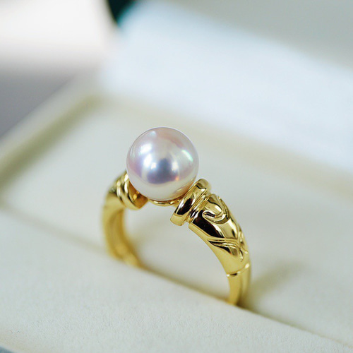 華奢」K18 天然アコヤ真珠 健康・無垢・長寿・富・純潔・円満・完成 高  