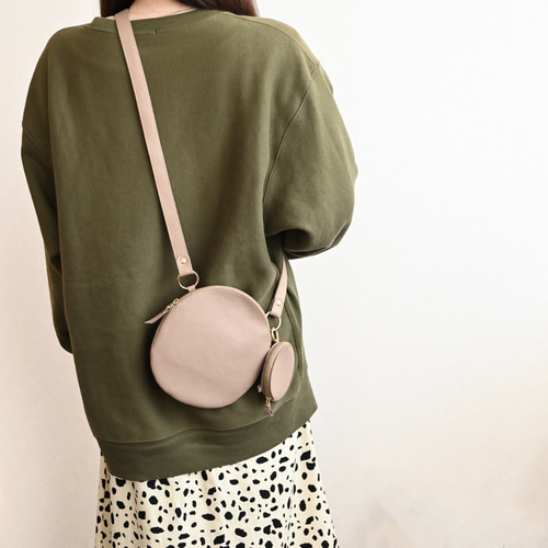 福袋 丸型ポシェット ミニマルポーチ セット 【 シュリンクレザー