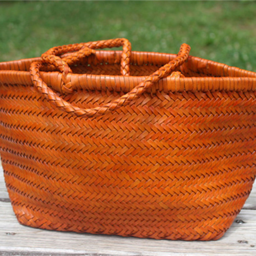 メヌ革 本革 牛革 革編み込み かごバッグ 籠 トートバッグ レザー