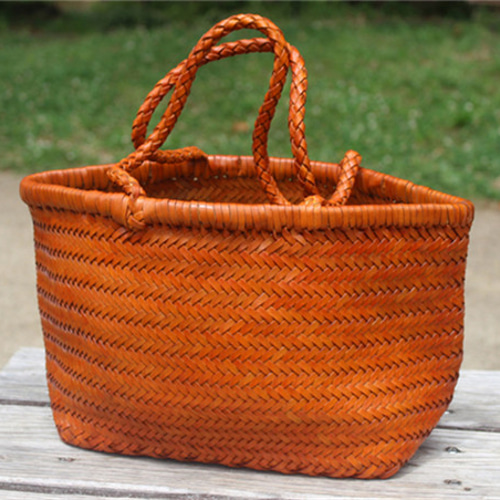 メヌ革 本革 牛革 革編み込み かごバッグ 籠 トートバッグ レザー