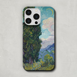 スマホケース / フィンセント ファン ゴッホ「 糸杉 (1889)」 iPhone 全機種対応 空 絵画 名画 個性的 2枚目の画像