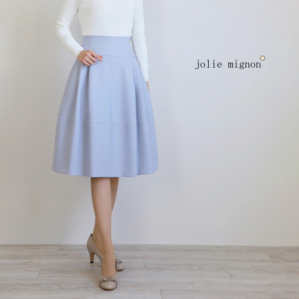 jolie mignon ジョリーミニヨン　タックフレアスカート　グレージュ40 jolie mignon ジョリーミニヨン タックフレアスカート グレージュ40