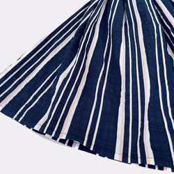 ロングプリーツスカート（コットン素材♪ストライプ） 9枚目の画像