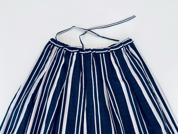 ロングプリーツスカート（コットン素材♪ストライプ） 7枚目の画像
