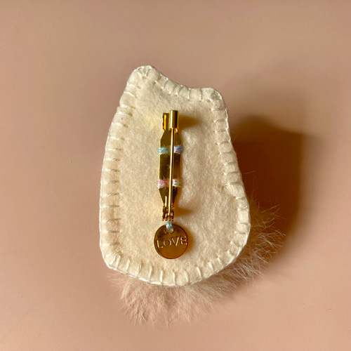 しっぽふわふわ ラグドール ブローチ ネコ 刺繍 ネコの日 ブローチ