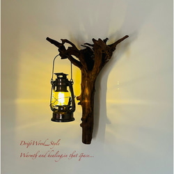 流木インテリア ランプや小物を飾れる天然流木の壁掛けスタンド ランタン 置物 北欧 照明 自然 N4 8枚目の画像