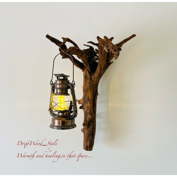 流木インテリア ランプや小物を飾れる天然流木の壁掛けスタンド ランタン 置物 北欧 照明 自然 N4 7枚目の画像