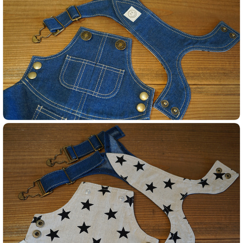 犬服 ドッグウェア かぼちゃパンツ サロペット デニム ハンドメイド 犬服 デニム パンツ 犬 服 安い つなぎ カバーオール サロペット