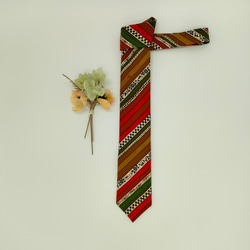 【高級正絹ネクタイ】変わり縞柄小紋（送料無料・ラッピング無料） 3枚目の画像