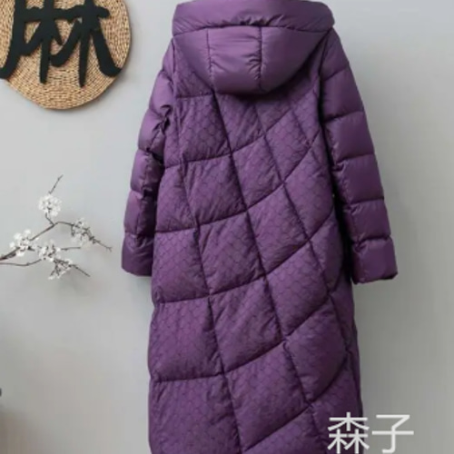 刺繍ダウンコートレディースロングロングコートロング丈ベンチ