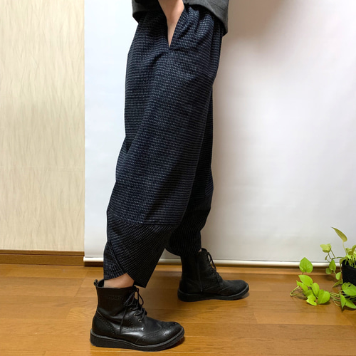 絣リメイク Rちゃん様 確認用 渋く サルエル風パンツ 伊予絣