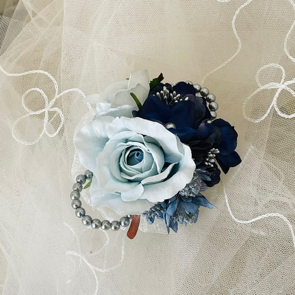 花のコサージュ　ブルーローズ　入学式　卒業式　結婚式　2306-C5 2枚目の画像