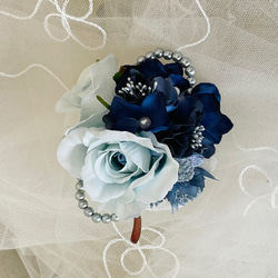 花のコサージュ　ブルーローズ　入学式　卒業式　結婚式　2306-C5 1枚目の画像
