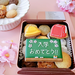 入学祝いクッキー缶(ランドセル赤) 4枚目の画像