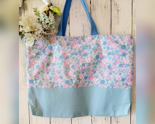 ハンドメイド レッスンバッグ 花柄 受注生産】レッスンバック 30cm×40cm 小花柄 レッスンバッグ Small