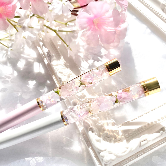 ♥♡桜ウェディング飾り♥色々季節飾り*♡♥固まるハーバリウムペン立て*2個*♡♥ ♥♡桜ウェディング飾り♥色々季節飾り*♡♥固まるハーバリウムペン