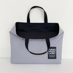 《送料無料》キルティングの入園入学セット ロゴ×グレー 3枚目の画像