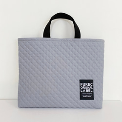 《送料無料》キルティングの入園入学セット ロゴ×グレー 2枚目の画像