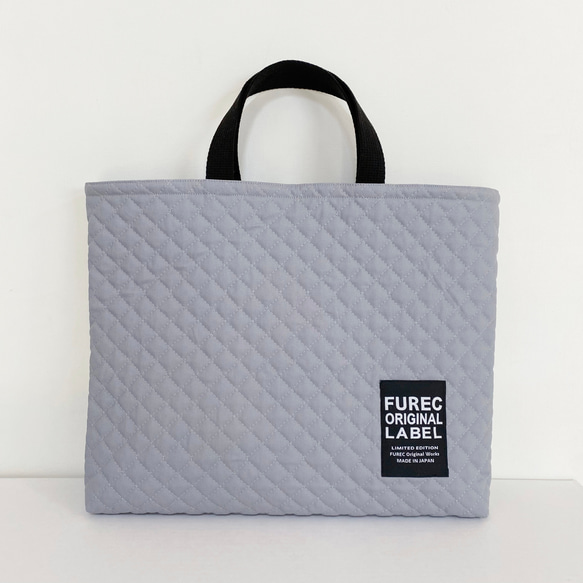 《送料無料》キルティングの入園入学セット ロゴ×グレー 2枚目の画像