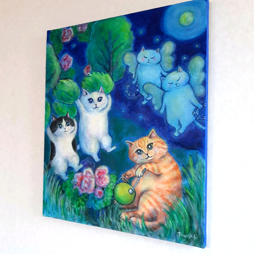 原画 「猫の日のうた」 F10号 ＃絵画 ＃ねこ ＃天使猫 ＃猫の日