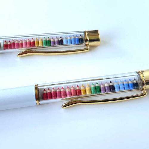 小人の文房具】20色の虹色ミニチュア色鉛筆 ボールペン ミニチュア