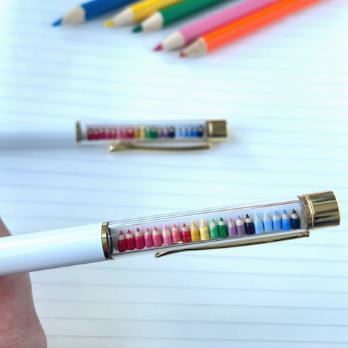 小人の文房具】20色の虹色ミニチュア色鉛筆 ボールペン ミニチュア